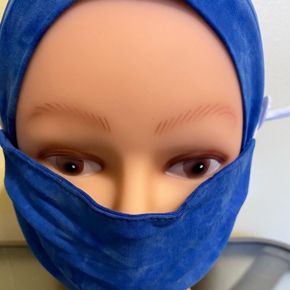 Royal Acid Blue Head-Wrap Face Mask - Picture 2 of 4